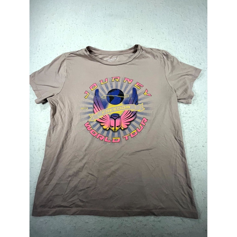 Journey T Shirt Mens Medium Brown Cotton Graphic Freedom World‎ Tour 2023 Band